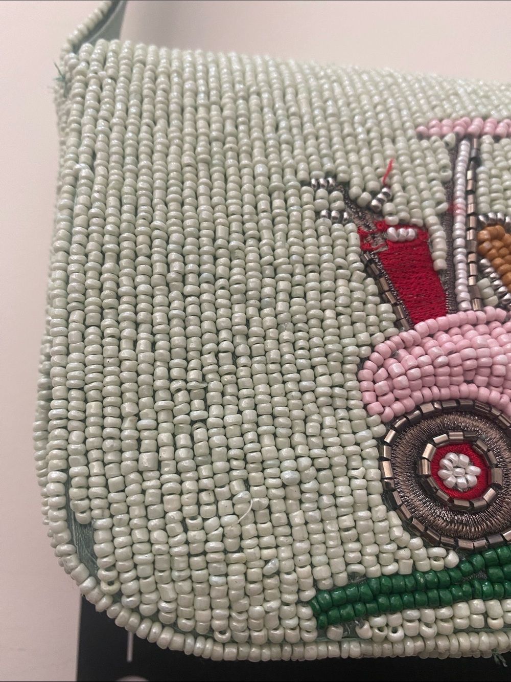 Golf Cart Beaded Shoulder Bag | Handmade Beaded Purse | Novelty Golf Bag - Picture 3 of 9